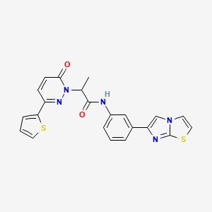 N-(3-(imidazo[2,1-b]thiazol-6-yl)phenyl)-2-(6-oxo-3-(thiophen-2-yl)pyridazin-1(6H)-yl)propanamide