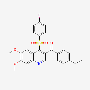 (4-Ethylphenyl)(4-((4-fluorophenyl)sulfonyl)-6,7-dimethoxyquinolin-3-yl)methanone