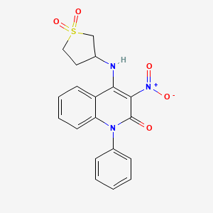 4-((1,1-dioxidotetrahydrothiophen-3-yl)amino)-3-nitro-1-phenylquinolin-2(1H)-one