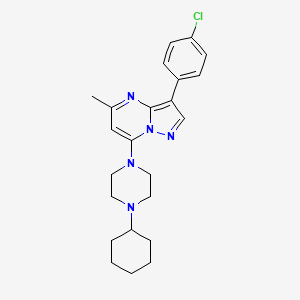 molecular formula C23H28ClN5 B2412784 3-(4-Chlorophenyl)-7-(4-cyclohexylpiperazin-1-yl)-5-methylpyrazolo[1,5-a]pyrimidine CAS No. 899399-51-0