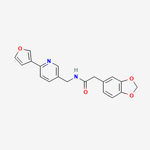 2-(benzo[d][1,3]dioxol-5-yl)-N-((6-(furan-3-yl)pyridin-3-yl)methyl)acetamide