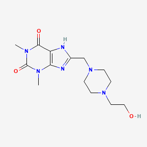 molecular formula C14H22N6O3 B2412805 8-[[4-(2-羟乙基)哌嗪-1-基]甲基]-1,3-二甲基-7H-嘌呤-2,6-二酮 CAS No. 65919-57-5