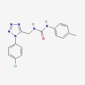 molecular formula C16H15ClN6O B2412809 1-((1-(4-chlorophenyl)-1H-tetrazol-5-yl)methyl)-3-(p-tolyl)urea CAS No. 950473-47-9