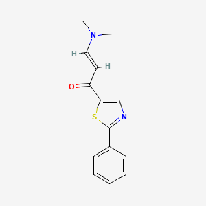 molecular formula C14H14N2OS B2412812 3-(Dimethylamino)-1-(2-phenyl-1,3-thiazol-5-yl)-2-propen-1-one CAS No. 338414-33-8