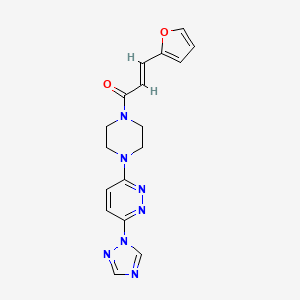 molecular formula C17H17N7O2 B2412813 (E)-1-(4-(6-(1H-1,2,4-triazol-1-yl)pyridazin-3-yl)piperazin-1-yl)-3-(furan-2-yl)prop-2-en-1-one CAS No. 1798417-64-7