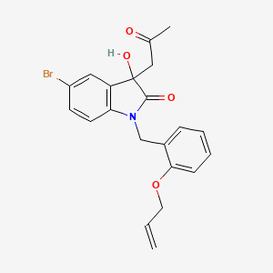 molecular formula C21H20BrNO4 B2412814 1-(2-(Allyloxy)benzyl)-5-bromo-3-hydroxy-3-(2-oxopropyl)indolin-2-one CAS No. 879048-70-1