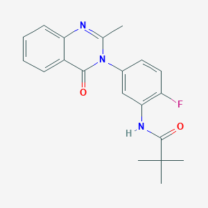 molecular formula C20H20FN3O2 B2412820 N-(2-fluoro-5-(2-methyl-4-oxoquinazolin-3(4H)-yl)phenyl)pivalamide CAS No. 899969-35-8