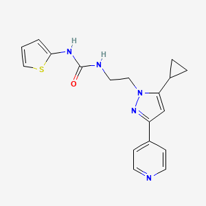 molecular formula C18H19N5OS B2412822 1-(2-(5-cyclopropyl-3-(pyridin-4-yl)-1H-pyrazol-1-yl)ethyl)-3-(thiophen-2-yl)urea CAS No. 1797673-78-9
