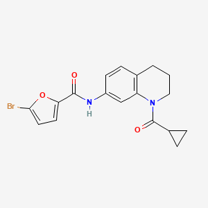 molecular formula C18H17BrN2O3 B2412823 5-bromo-N-(1-cyclopropanecarbonyl-1,2,3,4-tetrahydroquinolin-7-yl)furan-2-carboxamide CAS No. 898439-26-4