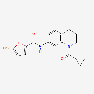 molecular formula C18H17BrN2O3 B2412823 5-bromo-N-[1-(cyclopropanecarbonyl)-3,4-dihydro-2H-quinolin-7-yl]furan-2-carboxamide CAS No. 898439-26-4