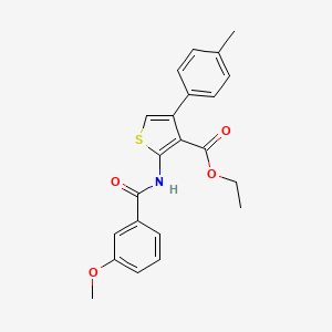 molecular formula C22H21NO4S B2412824 Ethyl 2-(3-methoxybenzamido)-4-(p-tolyl)thiophene-3-carboxylate CAS No. 307342-09-2
