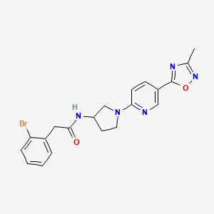 molecular formula C20H20BrN5O2 B2412829 2-(2-bromophenyl)-N-(1-(5-(3-methyl-1,2,4-oxadiazol-5-yl)pyridin-2-yl)pyrrolidin-3-yl)acetamide CAS No. 1396864-18-8