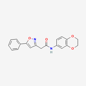 molecular formula C19H16N2O4 B2412841 N-(2,3-dihydro-1,4-benzodioxin-6-yl)-2-(5-phenyl-1,2-oxazol-3-yl)acetamide CAS No. 953245-54-0