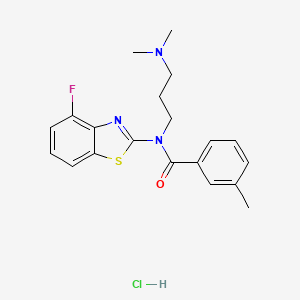 molecular formula C20H23ClFN3OS B2412843 N-(3-(dimethylamino)propyl)-N-(4-fluorobenzo[d]thiazol-2-yl)-3-methylbenzamide hydrochloride CAS No. 1217121-42-0