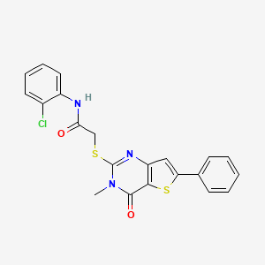 molecular formula C21H16ClN3O2S2 B2412852 N-(2,4-dimethoxyphenyl)-4-{[2-(4-fluorophenyl)pyrimidin-4-yl]oxy}benzamide CAS No. 1105252-20-7