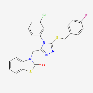 3-((4-(3-chlorophenyl)-5-((4-fluorobenzyl)thio)-4H-1,2,4-triazol-3-yl)methyl)benzo[d]thiazol-2(3H)-one