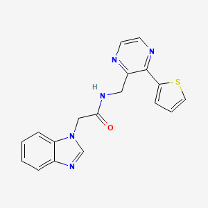 2-(1H-benzo[d]imidazol-1-yl)-N-((3-(thiophen-2-yl)pyrazin-2-yl)methyl)acetamide