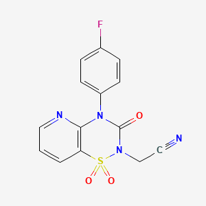 2-(4-(4-fluorophenyl)-1,1-dioxido-3-oxo-3,4-dihydro-2H-pyrido[2,3-e][1,2,4]thiadiazin-2-yl)acetonitrile