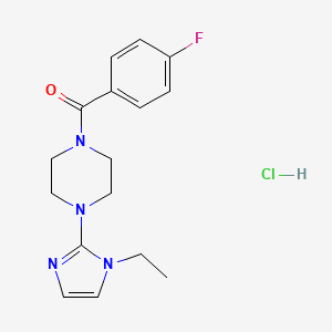 (4-(1-ethyl-1H-imidazol-2-yl)piperazin-1-yl)(4-fluorophenyl)methanone hydrochloride