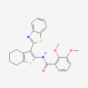 molecular formula C24H22N2O3S2 B2412872 N-[3-(1,3-benzothiazol-2-yl)-4,5,6,7-tetrahydro-1-benzothiophen-2-yl]-2,3-dimethoxybenzamide CAS No. 896011-17-9