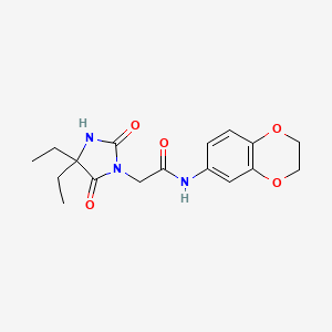 2-(4,4-diethyl-2,5-dioxoimidazolidin-1-yl)-N-(2,3-dihydro-1,4-benzodioxin-6-yl)acetamide