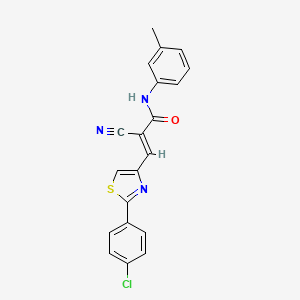 (E)-3-[2-(4-chlorophenyl)-1,3-thiazol-4-yl]-2-cyano-N-(3-methylphenyl)prop-2-enamide
