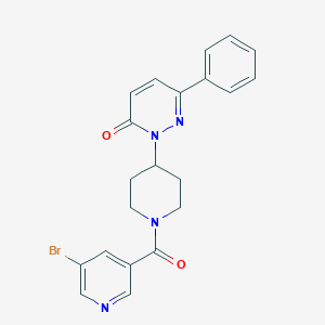 molecular formula C21H19BrN4O2 B2412885 2-[1-(5-Bromopyridine-3-carbonyl)piperidin-4-yl]-6-phenylpyridazin-3-one CAS No. 2380033-41-8