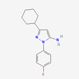 molecular formula C15H18FN3 B2412895 3-Cyclohexyl-1-(4-fluorophenyl)-1H-pyrazol-5-amine CAS No. 1225561-77-2