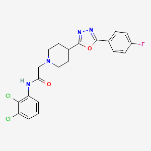molecular formula C21H19Cl2FN4O2 B2412898 N-(2,3-二氯苯基)-2-(4-(5-(4-氟苯基)-1,3,4-噁二唑-2-基)哌啶-1-基)乙酰胺 CAS No. 1251542-74-1
