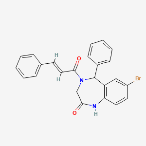 molecular formula C24H19BrN2O2 B2412902 7-bromo-4-cinnamoyl-5-phenyl-4,5-dihydro-1H-benzo[e][1,4]diazepin-2(3H)-one CAS No. 326018-11-5