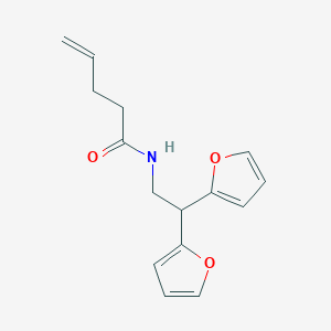 molecular formula C15H17NO3 B2412942 N-(2,2-di(furan-2-yl)ethyl)pent-4-enamide CAS No. 2319836-98-9