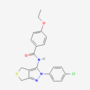 molecular formula C20H18ClN3O2S B2412955 N-(2-(4-chlorophenyl)-4,6-dihydro-2H-thieno[3,4-c]pyrazol-3-yl)-4-ethoxybenzamide CAS No. 392254-16-9