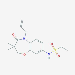 molecular formula C16H22N2O4S B2412964 N-(5-allyl-3,3-dimethyl-4-oxo-2,3,4,5-tetrahydrobenzo[b][1,4]oxazepin-8-yl)ethanesulfonamide CAS No. 922048-93-9