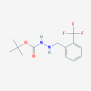 molecular formula C13H17F3N2O2 B2412978 Tert-butyl 2-(2-(trifluoromethyl)benzyl)hydrazinecarboxylate CAS No. 1690617-00-5