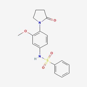 molecular formula C17H18N2O4S B2413003 N-[3-methoxy-4-(2-oxopyrrolidin-1-yl)phenyl]benzenesulfonamide CAS No. 941958-47-0
