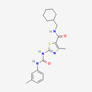 molecular formula C20H26N4O2S B2413017 N-(cyclohexylmethyl)-4-methyl-2-(3-(m-tolyl)ureido)thiazole-5-carboxamide CAS No. 941975-06-0