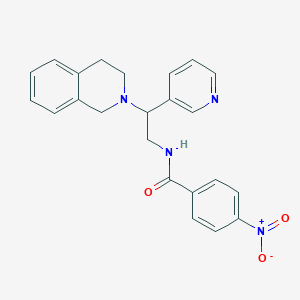 molecular formula C23H22N4O3 B2413074 N-(2-(3,4-dihydroisoquinolin-2(1H)-yl)-2-(pyridin-3-yl)ethyl)-4-nitrobenzamide CAS No. 898432-37-6