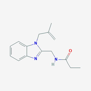 molecular formula C15H19N3O B241308 N-{[1-(2-METHYLPROP-2-EN-1-YL)-1H-1,3-BENZODIAZOL-2-YL]METHYL}PROPANAMIDE 