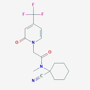 molecular formula C16H18F3N3O2 B2413102 N-(1-Cyanocyclohexyl)-N-methyl-2-[2-oxo-4-(trifluoromethyl)pyridin-1-yl]acetamide CAS No. 2262392-71-0