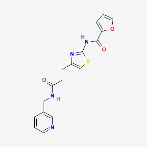 N-(4-(3-oxo-3-((pyridin-3-ylmethyl)amino)propyl)thiazol-2-yl)furan-2-carboxamide