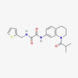 molecular formula C20H23N3O3S B2413116 N'-[1-(2-methylpropanoyl)-1,2,3,4-tetrahydroquinolin-7-yl]-N-[(thiophen-2-yl)methyl]ethanediamide CAS No. 941940-08-5