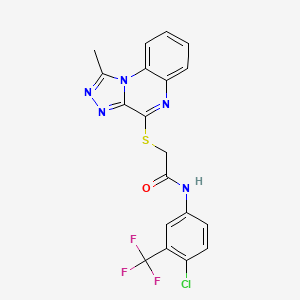 molecular formula C19H13ClF3N5OS B2413125 N-[4-chloro-3-(trifluoromethyl)phenyl]-2-({1-methyl-[1,2,4]triazolo[4,3-a]quinoxalin-4-yl}sulfanyl)acetamide CAS No. 1358660-74-8