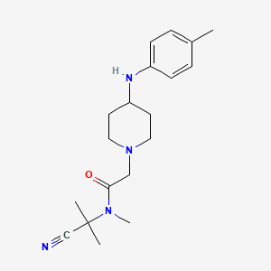 molecular formula C19H28N4O B2413164 N-(1-cyano-1-methylethyl)-N-methyl-2-{4-[(4-methylphenyl)amino]piperidin-1-yl}acetamide CAS No. 1311854-88-2