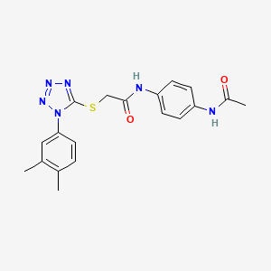 molecular formula C19H20N6O2S B2413170 N-(4-acetamidophenyl)-2-[1-(3,4-dimethylphenyl)tetrazol-5-yl]sulfanylacetamide CAS No. 882135-15-1