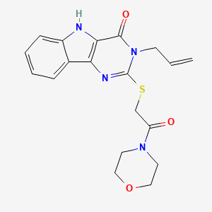 molecular formula C19H20N4O3S B2413180 3-allyl-2-((2-morpholino-2-oxoethyl)thio)-3H-pyrimido[5,4-b]indol-4(5H)-one CAS No. 888445-71-4