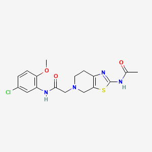 molecular formula C17H19ClN4O3S B2413190 2-(2-acetamido-6,7-dihydrothiazolo[5,4-c]pyridin-5(4H)-yl)-N-(5-chloro-2-methoxyphenyl)acetamide CAS No. 1351591-29-1