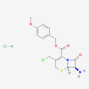 molecular formula C16H18Cl2N2O4S B024132 7-Amino-3-chloromethyl-3-cephem-4-carboxylic acid p-methoxybenzyl ester hydrochloride CAS No. 113479-65-5