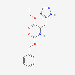 molecular formula C15H18N4O4 B2413253 ethyl2-{[(benzyloxy)carbonyl]amino}-3-(1H-1,2,4-triazol-3-yl)propanoate CAS No. 2309449-79-2