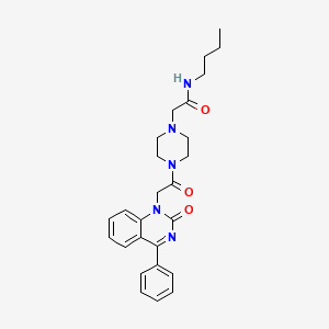 molecular formula C26H31N5O3 B2413261 N-butyl-2-{4-[2-(2-oxo-4-phenyl-1,2-dihydroquinazolin-1-yl)acetyl]piperazin-1-yl}acetamide CAS No. 1115392-47-6