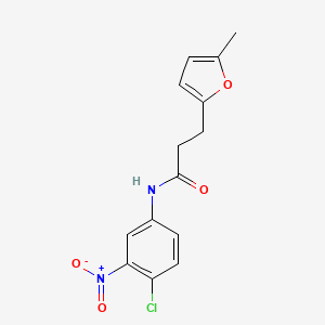 molecular formula C14H13ClN2O4 B2413333 N-(4-chloro-3-nitrophenyl)-3-(5-methylfuran-2-yl)propanamide CAS No. 327075-11-6